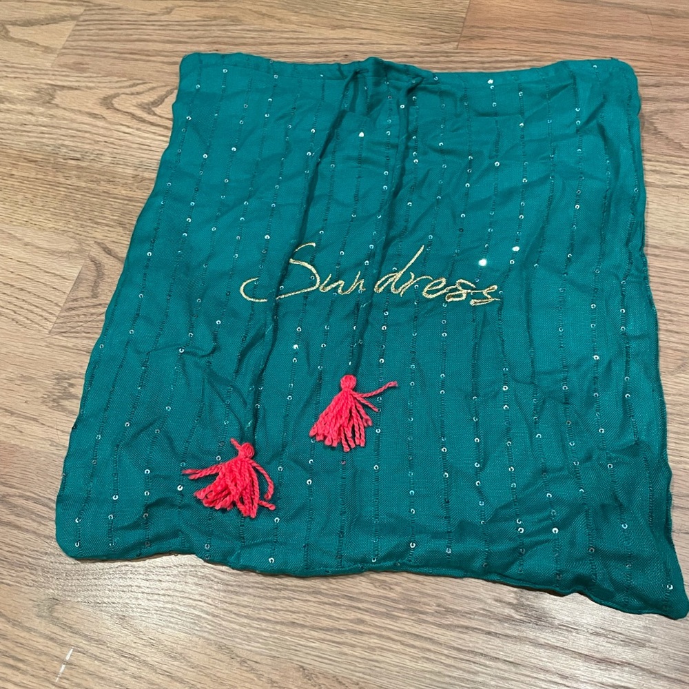 NWOT turquoise sparkly Sundress dust bag